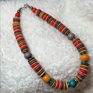 Super fun wooden beaded necklace!